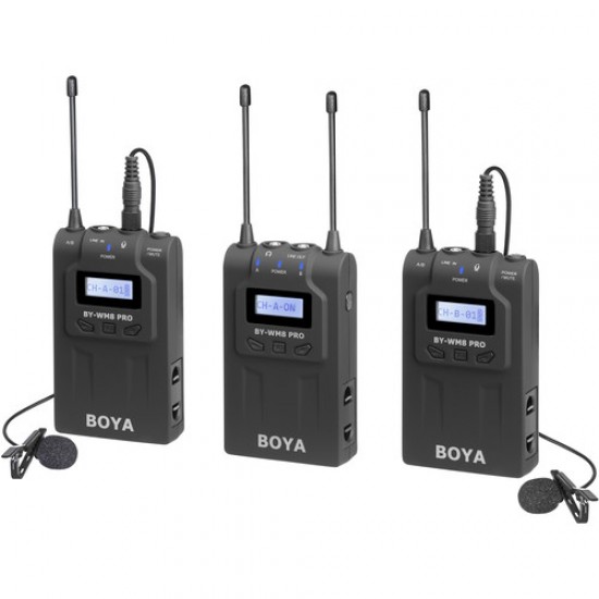 BOYA BY-WM8 Pro-K2 UHF Dual-Channel Wireless Lavalier System "576.4 to 599.9 MHz, 568.6 to 592 MHz