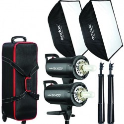 GODOX SK400 II HEADS STUDIO KIT + 2 Light Stand (SK400-KIT)