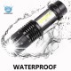 Mini USB Rechargable Flashlight COB LED Flashlight Portable ZOOM Waterproof Built-in Battery Torch