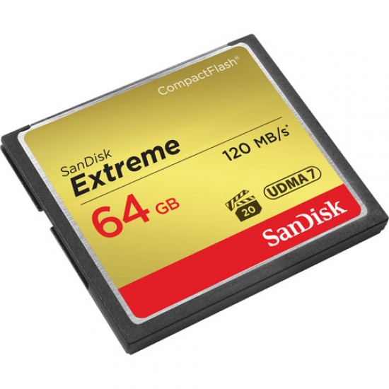 SanDisk 64GB Extreme CompactFlash Memory Card 120/MBS