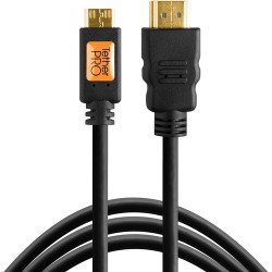 Tether Tools TetherPro Mini HDMI Male (Type C) to HDMI Male (Type A) Cable - 15' (Black)