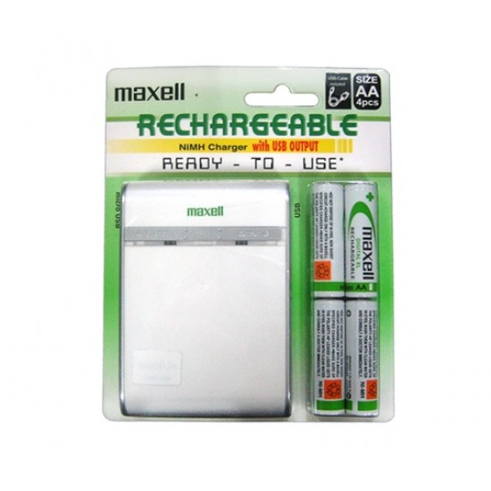 Maxell Battery Charger with USB Output