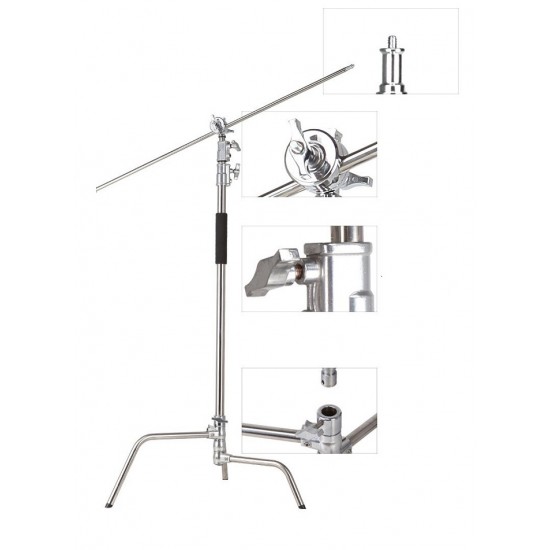 JINBEI CK-1 MAGIC STAND HEAVY DUTY STAINLESS STEEL BOOM C-STAND