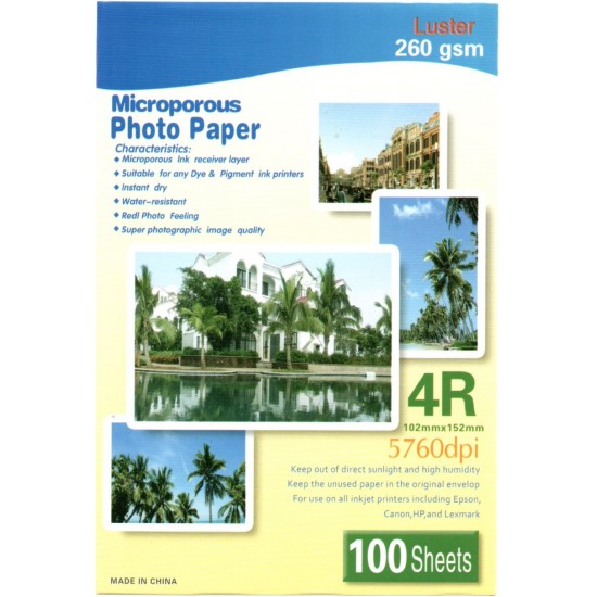 Microporous Photo Paper LUSTER 260gsm 4R