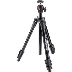 Manfrotto Compact Light aluminium tripod with ball head, black (MKCOMPACTLT-BK)