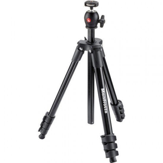 Manfrotto Compact Light aluminium tripod with ball head, black (MKCOMPACTLT-BK)
