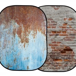 Lastolte Urban Collapsible 1.5 x 2.1m Rusty Metal/Plaster Wall