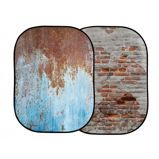 Lastolte Urban Collapsible 1.5 x 2.1m Rusty Metal/Plaster Wall