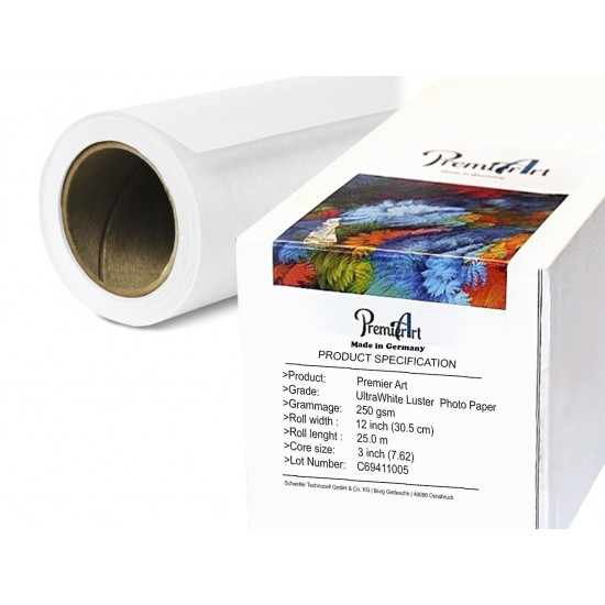 Premier Art Ultra White Luster Photo Paper Roll 12 inch