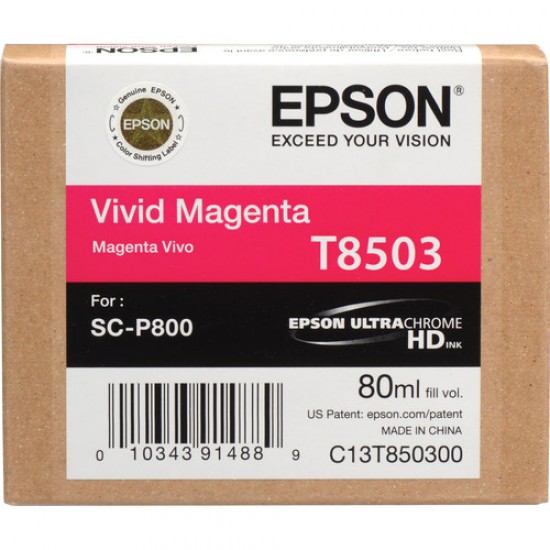 Epson T8503 UltraChrome HD Vivid Magenta Ink Cartridge 80ml P800