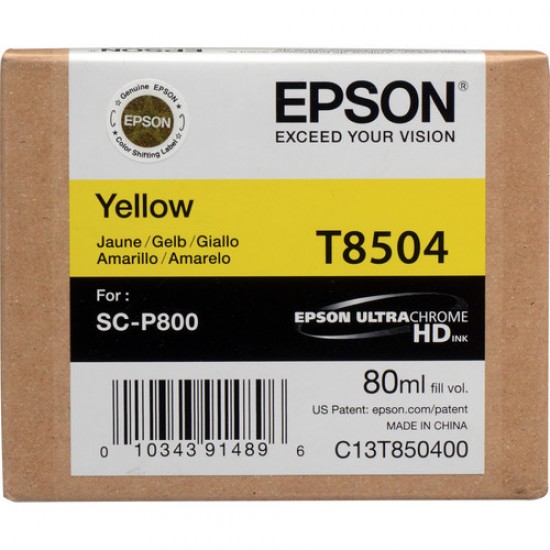 Epson T8504 UltraChrome HD Yellow Ink Cartridge 80ml P800