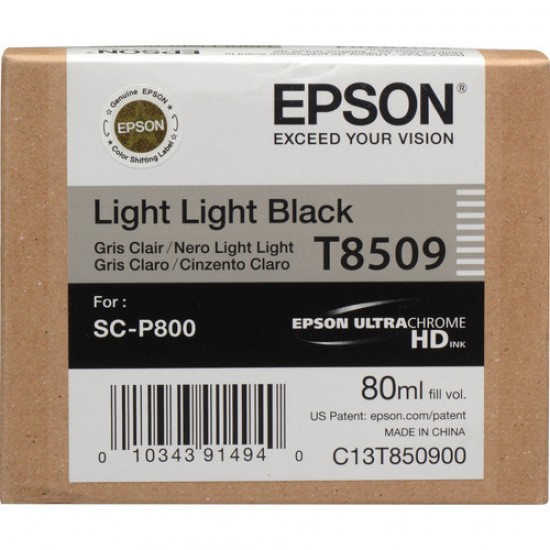  Epson T8509 UltraChrome HD Light Light Black Ink Cartridge 80ml P800