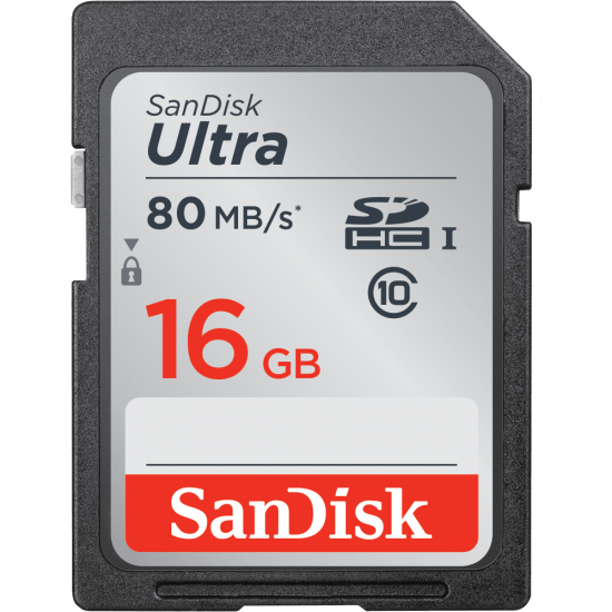 SanDisk 16GB Ultra UHS-I SDHC 80MB/S Memory Card 
