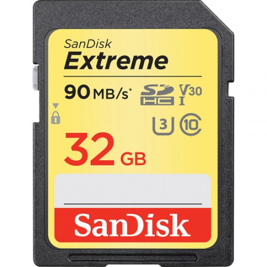 SanDisk 32GB Extreme UHS-I SDHC 90MB/S Memory Card