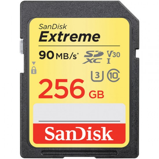 SanDisk 256GB/90mbs Extreme UHS-I SDXC Memory Card