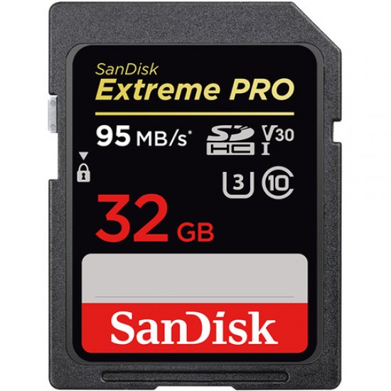 SanDisk 32GB Extreme PRO SDHC UHS-I Memory Card/ 95mbs
