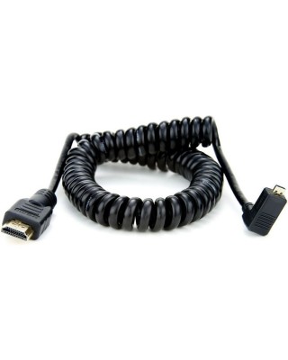 ATOMOS ATOMCAB013 COILED MICRO HDMI TO FULL HDMI CABLE (RIGHT ANGLE) 50CM
