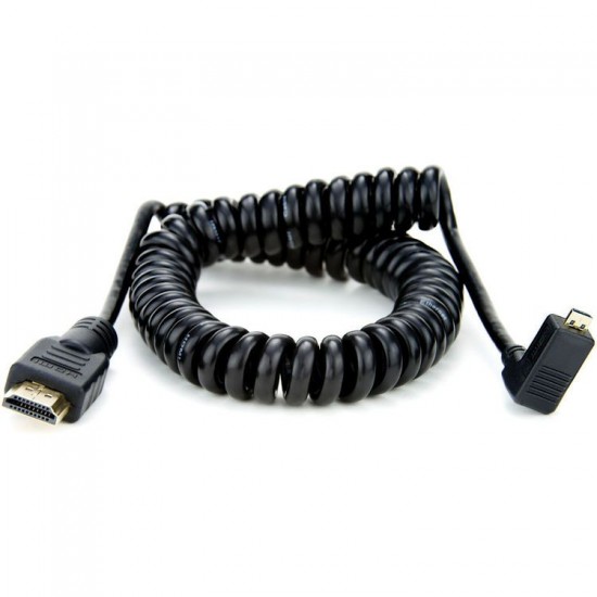 ATOMOS ATOMCAB013 COILED MICRO HDMI TO FULL HDMI CABLE (RIGHT ANGLE) 50CM