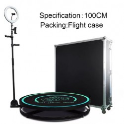 360 Photo Booth Machine with Free Logo Ring Light Selfie Stand Accessories, Remote Control Auto Rotate 360 Camera Booth Rotator