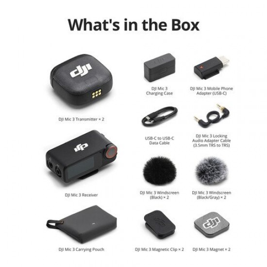 DJI Mic 3 2-Person Compact Wireless Microphone System/Recorder for Camera & Smartphone