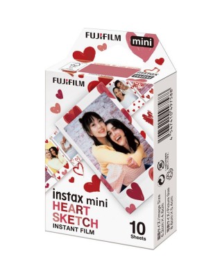 FUJIFILM instax mini Instant Film (Heart Sketch, 10 Exposures)