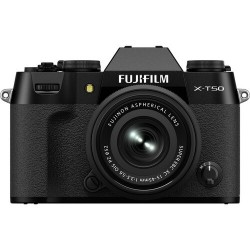 FUJIFILM X-T50 Mirrorless Camera with 15-45mm f/3.5-5.6 Lens (Black)