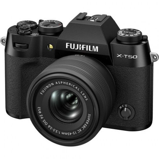 FUJIFILM X-T50 Mirrorless Camera with 15-45mm f/3.5-5.6 Lens (Black)