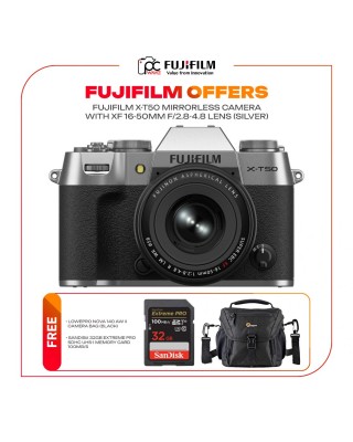 FUJIFILM X-T50 Mirrorless Camera with XF 16-50mm f/2.8-4.8 Lens (Silver)