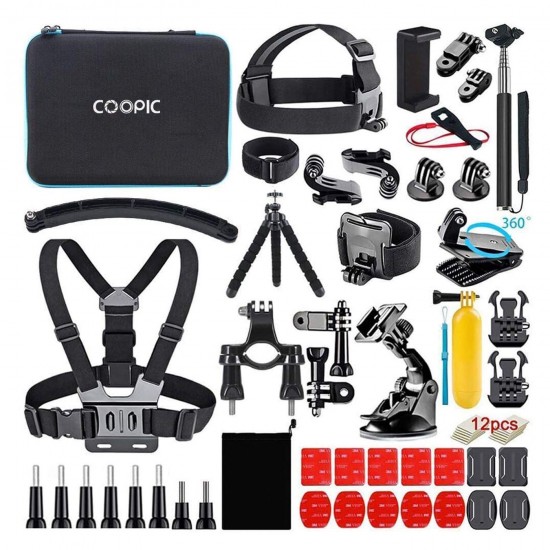 Action Camera Accessories Kit 58-In-1 Compatible with Gopro MAX, GoPro Hero, and DJI OSMO Action