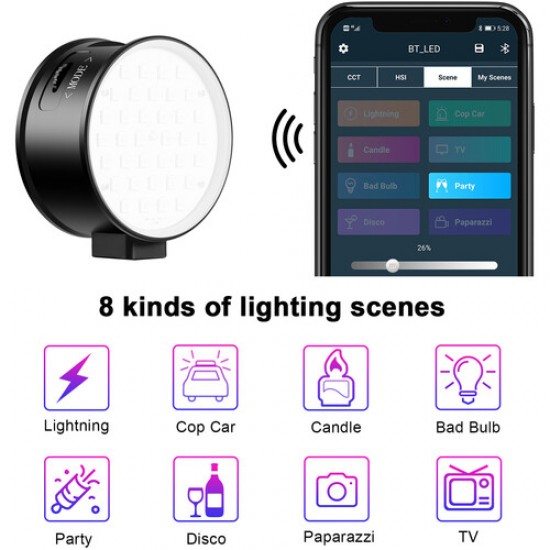 GVM 7SM Double-Sided Mini On-Camera Bicolor & RGB LED Video Light