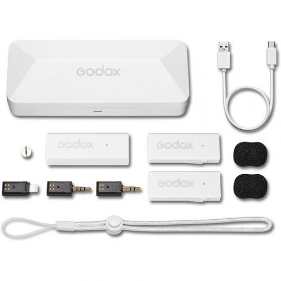 Godox MoveLink Mini LT Kit 2 White 2.4GHz Wireless Microphone System for Iphone