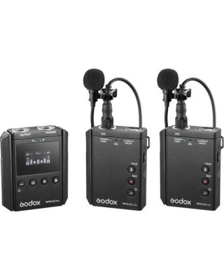 Godox WMicS2 UHF Compact 2-Person Wireless Microphone System for Cameras & Smartphones with 3.5mm (514 to 596 MHz)