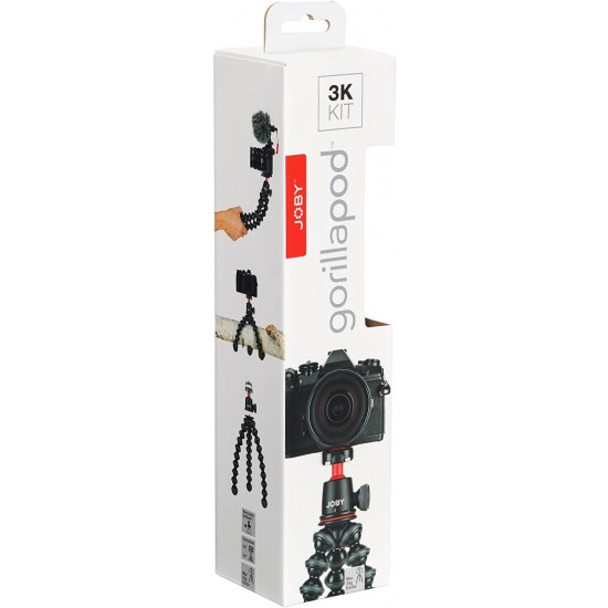 جوريلا بود حامل ثلاثي القوائم مرن للكاميرات الإحترافية Joby GorillaPod 3K - أسود جوريلا بود حامل ثلاثي القوائم مرن للكاميرات الإحترافية Joby GorillaPod 3K - أسود