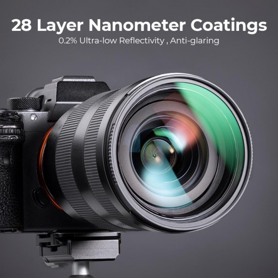 فلتر عدسة K&F Concept Nano-X B270 MCUV مقاس 72 مم، عالي الدقة، مقاوم للماء والخدش، مطلي باللون الأخضر