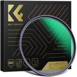 K&F Concept 67MM Nano-X Black Mist Filter 1/8, HD, Waterproof, Anti Scratch, Green Coated