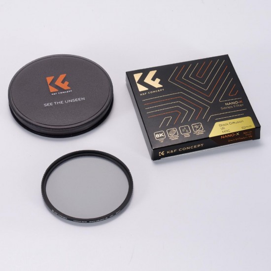 K&F Concept 67MM Nano-X Black Mist Filter 1/8, HD, Waterproof, Anti Scratch, Green Coated
