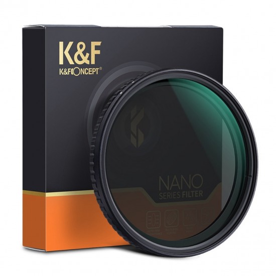 فلتر ND متغير/خافت Nano-X مقاس 72 مم من K&F Concept، ND2~ND32، بدون صليب أسود