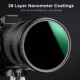 K&F Concept 67mm ND1000 (10 Stop) Fixed ND Filter Neutral Density Lens Filter Multi-Coated Optical Glass, for DSLR Camera