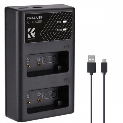 K&F Concept LP-E17 Dual Slot Quick Charger with Micro USB and Type-C Dual Interface