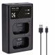 K&F Concept NP-FW50 Dual Slot Quick Charger, Micro USB and Type-C Dual Interface