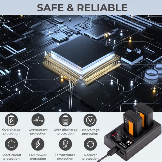 K&F Concept NP-FW50 Dual Slot Quick Charger, Micro USB and Type-C Dual Interface