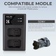 K&F Concept NP-FW50 Dual Slot Quick Charger, Micro USB and Type-C Dual Interface