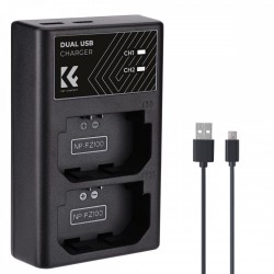 K&F Concept NP-FZ100 Dual Slot Quick Charger Micro USB and Type-C Dual Interface