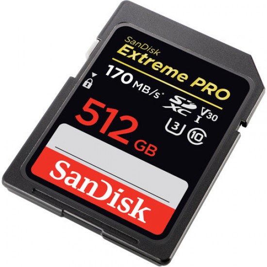 بطاقة ذاكرة SanDisk Extreme PRO UHS-I SDXC بسعة 512 جيجابايت/170 ميجابايت في الثانية بطاقة ذاكرة SanDisk Extreme PRO UHS-I SDXC بسعة 512 جيجابايت/170 ميجابايت في الثانية