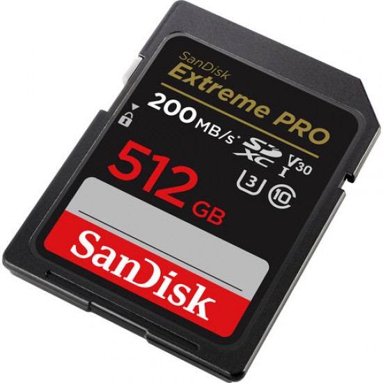 SanDisk 512GB/200mbs Extreme PRO UHS-I SDXC Memory Card