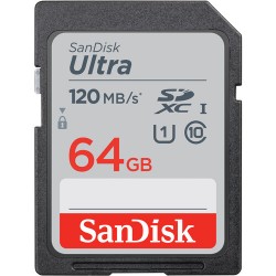 بطاقة ذاكرة ألترا من سانديسك SanDisk Ultra UHS-I SDXC بسعة 64 جيجابايت بسرعة 120 ميجابايت/ثانية
