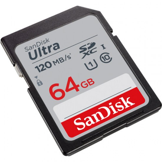 بطاقة ذاكرة ألترا من سانديسك SanDisk Ultra UHS-I SDXC بسعة 64 جيجابايت بسرعة 120 ميجابايت/ثانية بطاقة ذاكرة ألترا من سانديسك SanDisk Ultra UHS-I SDXC بسعة 64 جيجابايت بسرعة 120 ميجابايت/ثانية