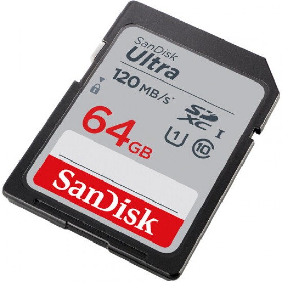 بطاقة ذاكرة ألترا من سانديسك SanDisk Ultra UHS-I SDXC بسعة 64 جيجابايت بسرعة 120 ميجابايت/ثانية بطاقة ذاكرة ألترا من سانديسك SanDisk Ultra UHS-I SDXC بسعة 64 جيجابايت بسرعة 120 ميجابايت/ثانية