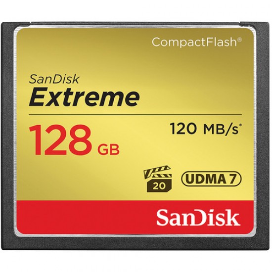 SanDisk 128GB Extreme Compact Flash Memory Card 120MB/s