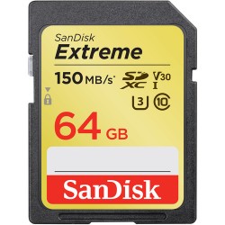 SanDisk 64GB Extreme UHS-I SDXC Memory Card 150mbs